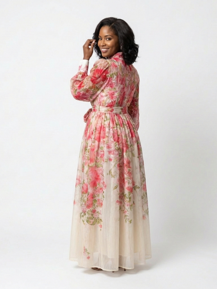 DELACROIX | Robe Maxi Longues Florale Transparent Cressida