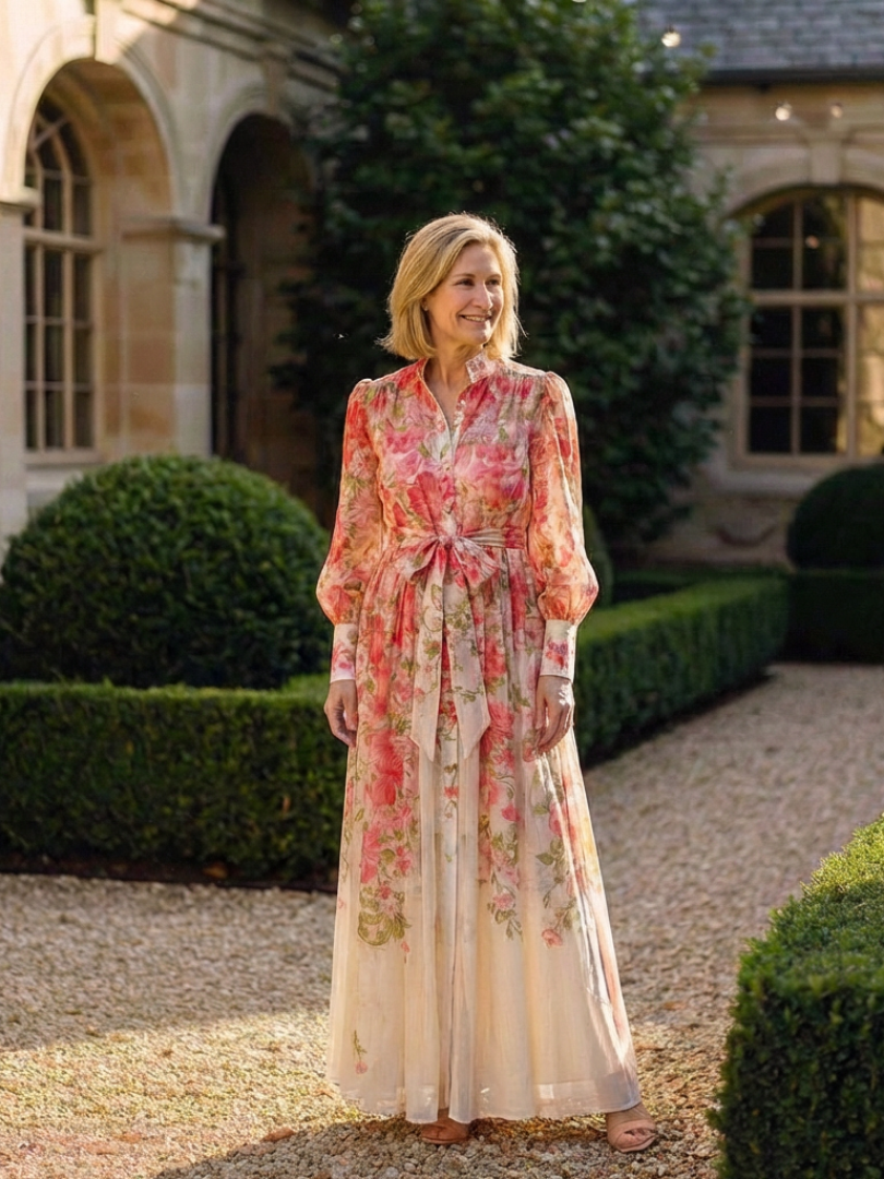 DELACROIX | Robe Maxi Longues Florale Transparent Cressida