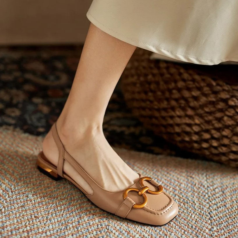 DELACROIX | Mocassins Bride Arrière Talon Bloc Martine